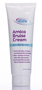 Miracle Plus Arnica Bruise Relief Cream Topical Lotion For Bruising, Swelling, & Discoloration On Skin, Natural Skin Care Homeopathic Arnica Lotion W/ Vitamin K & Horse Chestnut, 4 Ounce (Pack Of 1)