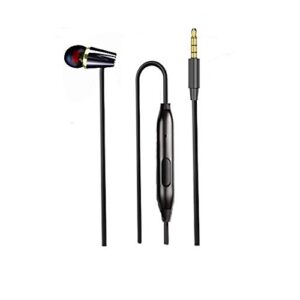 LINHUIPAD Single Earphone One Side Earplugs with Microphone Single Earbud Stereo Sound Reinforced Cord Compatible Samsung,Radio