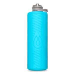 Hydrapak Flux - Collapsible Backpacking Water Bottle (1.5 Liter) - BPA Free, Ultra Light, Spill-Proof Twist Cap - Malibu Blue