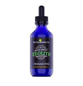 The Food Movement Black Earth Zeolite with Humic Fulvic Acids, Trace Minerals for Gut Health, Immune Support - 2oz Liquid Drops Supplement
