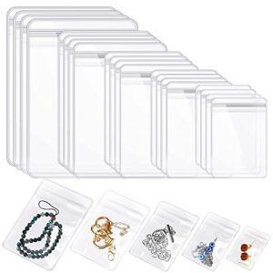 160 Pieces Self Seal Jewelry PVC Bags Plastic Anti Tarnish Jewelry Storage Bags Clear Jewelry Organizer Bag Jewelry Pouches Small Zipper Bags for Holding Earring Ring Necklace Jewelry, 5 Sizes