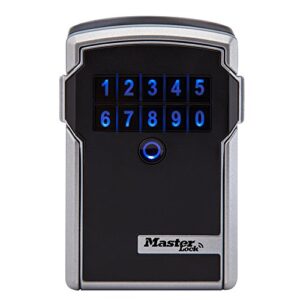 Master Lock Lock Box, Electronic Wall Mount Key Safe, Bluetooth iOS/Android App and Keypad Codes, 3-1/4 in. Wide, 5441EC