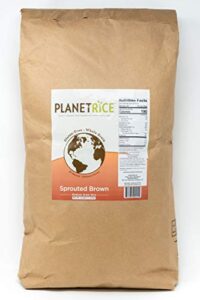Planet Rice Sprouted Brown Gaba Rice for Meal Prep and Bulk Cooking - Gluten-Free, Vegan, Paleo, Non-Allergenic with 64% more Fiber - Soft and Chewy Texture - 25 Pounds