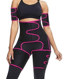 4 In 1 High Waist Arm And Thigh Wast Trainer For Women,Sweat Band Waist Trimmer Plus Size Rose
