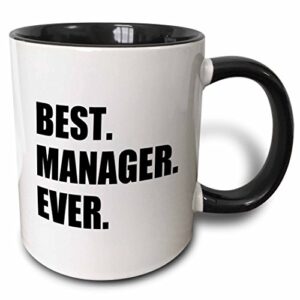 3dRose Best Manager Ever Two Tone Mug, 1 Count (Pack of 1), Black