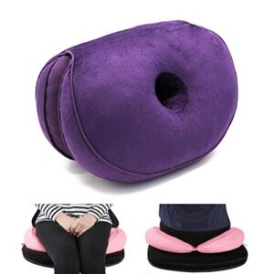 DPS&RXX Dual Comfort Cushion Lift Hips Up Seat Cushion Multifunction, for Pressure Relief, Fits in Seat, Back, Hamstrings Pain,Office & Car Use,Purple