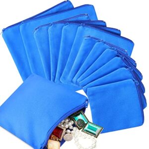 12 Pieces Zippered Silver Jewelry Storage Bags Anti Tarnish Silver Protection Bags Silver Jewelry Tarnish Prevention Bags Cloth Sterling Pouches for Jewelry Necklace Bracelet Earrings Ring