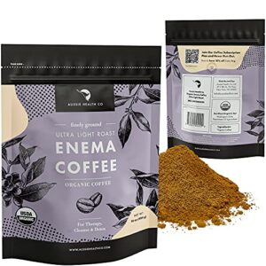 AUSSIE HEALTH CO Ultra Light Roasted Enema Coffee — Cleanse and Detoxify with 100% USDA Certified Organic, Pre-Ground Arabica Beans, Made in Seattle — 1 Pound Bag