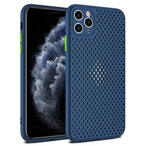 Heat Dissipation Phone Case, New Breathable Hollow Cellular Hole Heat Dissipation Case Full Back Camera Lens Protection Ultra Slim TPU Case Cover (Blue, Compatible with iPhone Xs Max)