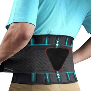 FEATOL Back Brace for Lower Back Pain, Back Support Belt for Women & Men, Breathable Lower Back Brace with Lumbar Pad, Lower Back Pain Relief for Herniated Disc, Sciatica, Large Size/ X Large Size (Waist :30''-38.6'')