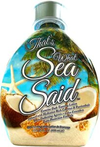 That’s What Sea Said Tanning Lotion Accelerator For Outdoor & Indoor UV Skin Tanning Beds - White Lotion, NO BRONZER! Coconut & Passion Fruit Hydrating Dark Tanning Lotion