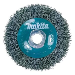 Makita 1 Piece - 4 Inch Crimped Wire Wheel Brush For Grinders - Light-Duty Conditioning For Metal - 4