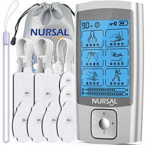 NURSAL TENS Unit Muscle Stimulator Machine for Pain Relief Therapy, Electric Stim Massager for Back, Neck, Muscle Pain Relief Product (FSA or HSA Eligible)