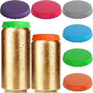 Silicone Soda Can Lids, 6 Pack Reusable Soda/Beverage/Beer Can Lids, Can Covers, Can Caps, Can Topper, Can Saver, Can Stopper, Cans Mark, Can Cover or Protector, Fits Standard Soda Cans (Assorted)