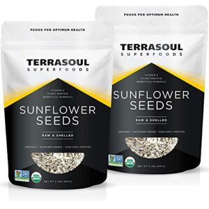 Terrasoul Superfoods Organic Sunflower Seeds, 4 Lbs (2 Pack) - Hulled | Fresh | Vitamin E