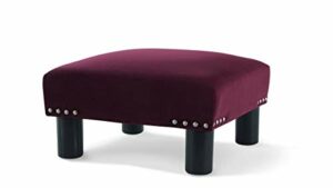 Jennifer Taylor Home Jules Square Accent Footstool Ottoman, Burgundy