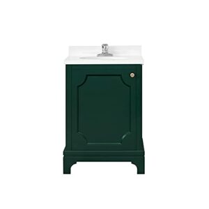 Ove Decors Tulsa 24 in. Single Sink Bathroom Vanity in Emerald Green and Cultured Marble Countertop