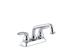 KOHLER 15271-4-CP Coralais Utility Sink Faucet with Threaded spout and Lever Handles, Polished Chrome
