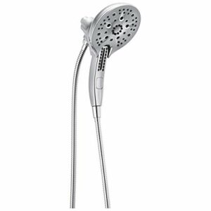 Delta Faucet 5-Spray In2ition 2-in-1 Dual Hand Held Shower Head with Hose, H2Okinetic Handheld Shower Head with Magnetic Docking, Chrome 58620-25-PK