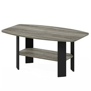 Furinno Simple Design Coffee Table, French Oak Grey/Black