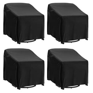 EGIS 4 Pack Waterproof Outdoor Swivel Lounge Chair Patio Furniture Cover (37.5 W x 39.25 D x 38.5) Black
