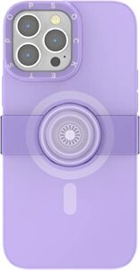 PopSockets: iPhone 13 Pro Max Case for MagSafe with Phone Grip and Slide, Wireless Charging Compatible - Violet