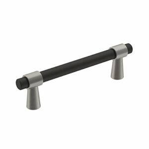 Amerock | Cabinet Pull | Matte Black/Satin Nickel | 3-3/4 inch (96 mm) Center-to-Center | Mergence | 1 Pack | Drawer Pull | Cabinet Handle | Cabinet Hardware
