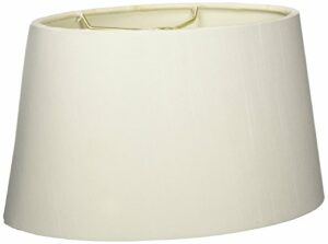 Royal Designs, Inc. HB-611-12WH Shallow Oval Hardback Lamp Shade, 10 x 12 x 7, White