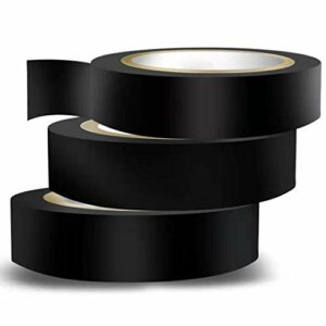 Wapodeai 3PCS Electrical Tape, Flame Retardant Indoor Outdoor High Temperature Resistance Electric Tape, Premium Black Waterproof Tape, 0.62 in X 49 ft