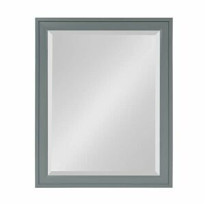 DesignOvation Bosc Framed Decorative Rectangle Wall Mirror, 21.5x27.5, Gray