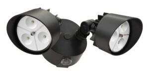 Lithonia Lighting OFLR 6LC 120 P BZ Integrated LED 2-Light Outdoor Dusk to Dawn Security Flood Light ,Round, Black Bronze