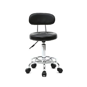 HomVent Stool with Wheels, Esthetician Lash Tech Pedicure Chair, Portable Office Rolling Adjustable Stool, Massage Swivel Salon Stool, Nail Salon Chairs for Tattoo Facial Spa (B)