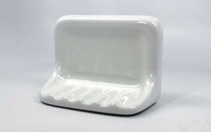 Squarefeet Depot Bath Accessory Shower Soap Dish White Ceramic Thinset Mount 6-1/2