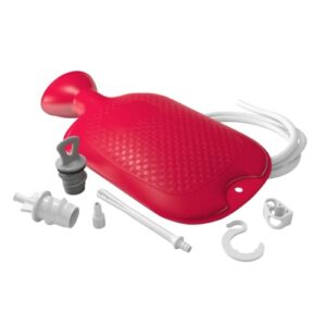 Flents Douche and Enema Combination Kit for Men and Women, Large Capacity, Multipurpose Cleaning System, Made with Comfortable Material, Red (1.66 L)