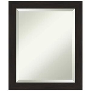 Amanti Art Beveled Wall Mirror (23.5 x 19.5 in.), Furniture Espresso Narrow Frame - Bathroom Mirror Brown, Small
