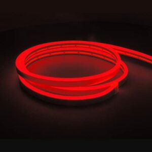 Meijiajia Red Neon LED Strip Light 12V Flexible Ribbon Waterproof Flexible 16.4ft / 5M Rope Light，Silicone LED Neon Rope Light for Kitchen、Indoors、Outdoors Decor [Power Adapter not Included]