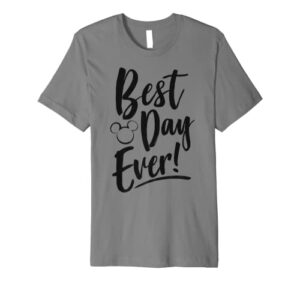 Disney Mickey And Friends Best Day Ever Text Premium T-Shirt