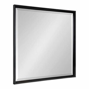 Kate and Laurel Calter Framed Square Wall Mirror, 29.5 x 29.5, Black