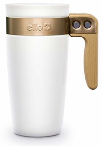 Ello Fulton Ceramic Travel Mug with Slider Lid, 16 oz, White