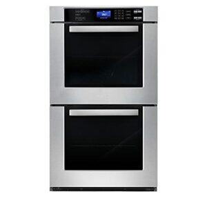 COSMO COS-30EDWC 30 in. Electric Double Wall Oven with 5 cu. ft. Capacity, Turbo True European Convection, 7 Cooking Modes, Self-Cleaning in Stainless Steel
