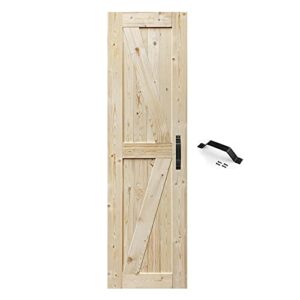 S&Z TOPHAND 24 in. x 84 in. Barn Door, 20/24/28/30/32/36/38/40/42/46in Unfinished British Brace Barn Door/Modern Style/Solid Wood/Sliding Door/A Simple Assembly is Required (24, Unfinished)