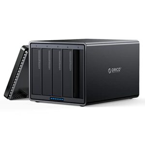ORICO 5 Bay Raid Enclosure Aluminum Type-C 3.5inch to SATA III Hard Drive Enclosure for Tool-Free Installation HDD SSD Storage Case Support RAID 0/1/3/5/10/JBOD/CLONE Up to 80TB - NS500RC3