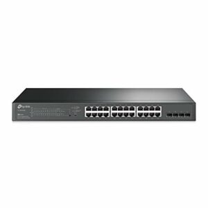 TP-Link TL-SG2428P | Jetstream 24 Port Gigabit Smart Managed PoE Switch | 24 PoE+ Ports @250W, 4 SFP Slots | Omada SDN Integrated | PoE Recovery | IPv6 | Static Routing | Limited Lifetime Protection