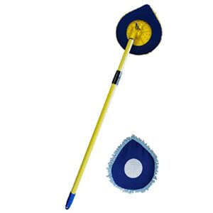 CHOMP! Long Handle Dust Mop:5 Minute CleanWalls Extendable Wall Washer, Ceiling Cleaner and Baseboard Duster - Telescoping Dry Dust / Wet Wash Cleaning Mop with Washable Microfiber Pad