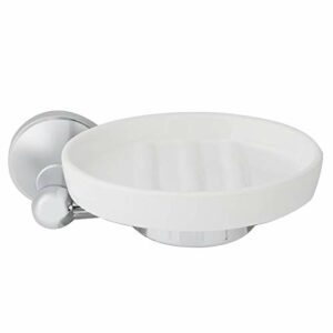 High-End Elegance Brass Material Soap Dishes Wall Mounted Corrosion-Resistance Chrome-Plated Vintage Shower Ceramic Soap Dish Holder for Bathroom