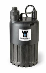 WaterAce WA80UP Submersible Utility Pump, 1/2 HP, Black