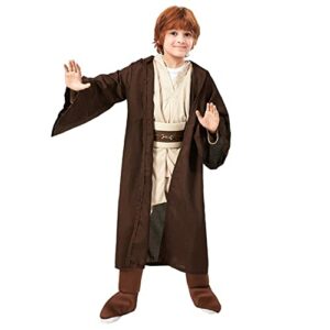 Jedi Costume Kids OBI Wan Kenobi Hooded Robe with Belt Child Halloween Cosplay Costume