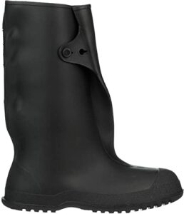 Tingley Rubber 35141 Work Brutes PVC 14-Inch Overshoe with Button, X-Large, Black