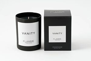 FLAMME Candle Co. Vanity | Tobacco & Vanilla Scent | 10 oz | 60 Hour Burn Time | Luxury Candle | All Natural Soy