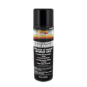 Custom Coat 1K High Build Direct to Metal Primer - 12 Ounce Spray Can - Grey - for Automotive and Industrial Use - Easy Sanding
